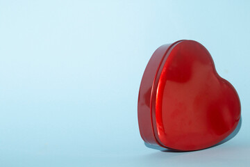 red heart on a blue background. love and romance