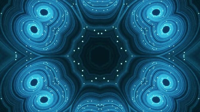 Blue etheric geometrical sequence with the possibility of looping with expanding or collapsing geometry on a night blue background