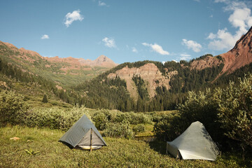 camping in the mountains