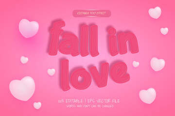 fall in love 3d editable text effect with 3d love