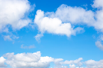 Blue sky with clouds. Natural air background