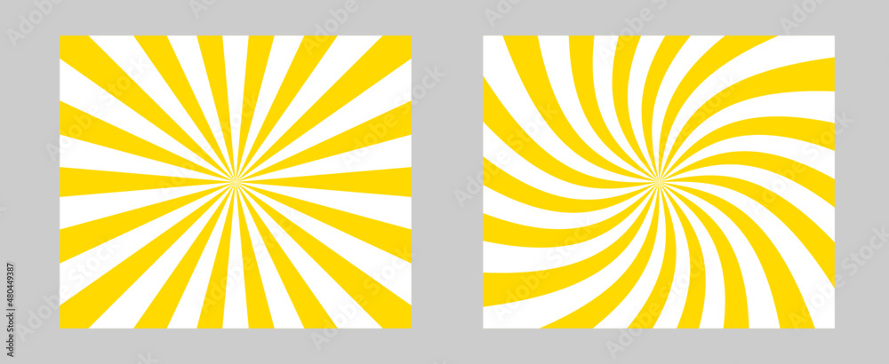 Poster solar explosion sun burst effect. vector sunburst wallpaper. yellow color burst set of 2 sun rays ba