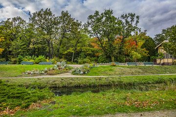 Autumn in Bois de Boulonge park. Bois de Boulogne (