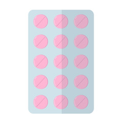 blister with pills flat style for medicine and healthcare design