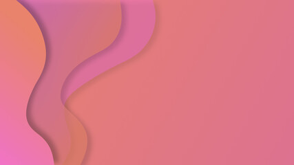 Obraz premium Waves gradient abstract background on the left of pacific pink and coral peach colors of 2022 year concept with smooth movement and copy space