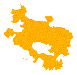 Vector Gold map of Alava Province. Map of Alava Province is isolated on a white background. Gold items texture based on solid yellow map of Alava Province.