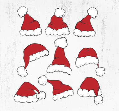 Christmas hat SVG file Cricut file silhouettes cut file