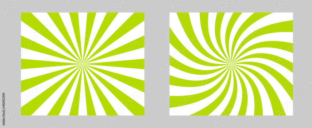 Aufkleber solar explosion sun burst effect. vector sunburst wallpaper. green color burst set of 2 sun rays bac