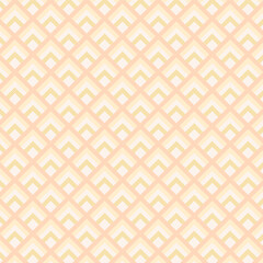 Vector abstract background of endless diamond shapes repeating themselves in cream, tan and pink tones. Monochromatic, classic, trendy, modern, bright design.