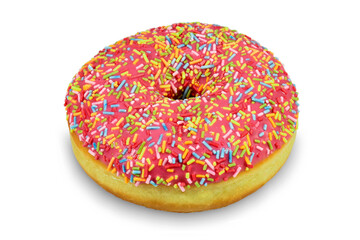 Glazed donut - Pink donut cookie , white background