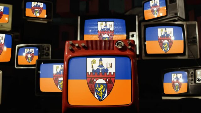 Flag of Siegen, Germany, and Vintage Televisions.