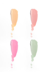 cosmetic makeup swatch smudge liquid texture foundation primer product with beauty fashion...