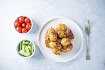 Roasted potato in a bowl