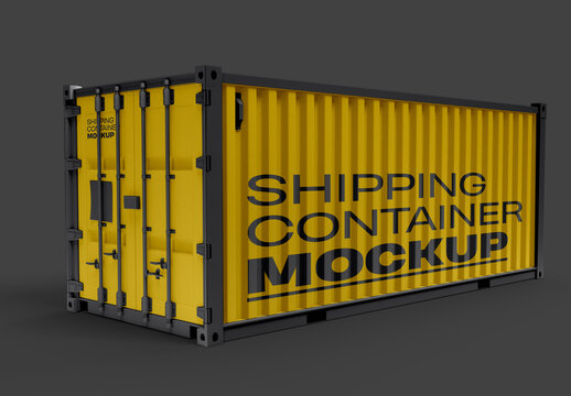 Shipping Container Mockup Design with Editable Background