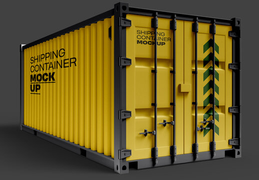 Shipping Container Mockup Design with Editable Background
