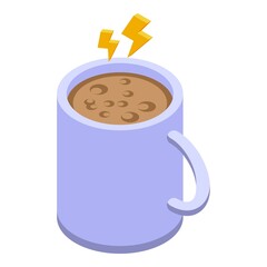Hot coffee mug icon isometric vector. Cafe cup
