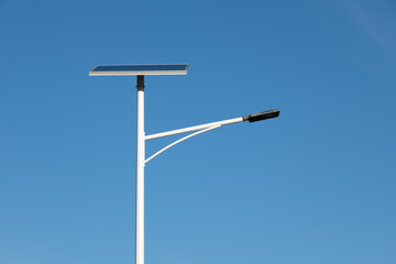 street pole with photovoltaic panel