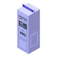 Subway ticket icon isometric vector. Metro card