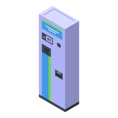Subway ticket machine icon isometric vector. Metro card