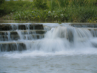 Naklejka premium Long exposure photo of a waterfall.
