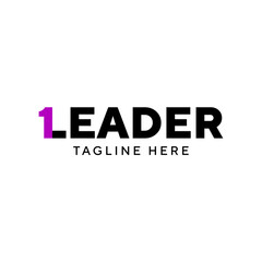 Leader logo concept with number one.