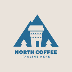 Creative North Coffee Cup Logo Design Inspiration For Cafe