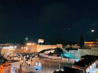 Naklejka premium Jerusalem at night on Shabbat