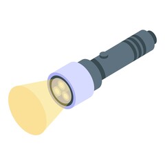 Flashlight icon isometric vector. Lamp torch