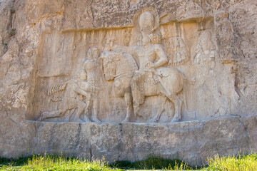 Sassanid rock reliefs of the Triumph of Shapur I at Naqsh-e Rostam, Iran
