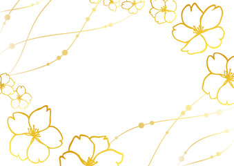 金色の桜の花の背景素材