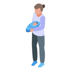 Childs mother syndrome down icon isometric vector. World child