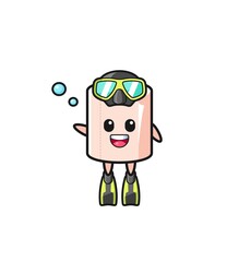 the tissue roll diver cartoon character