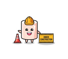 illustration of tissue roll with under construction banner