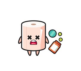 Obraz premium illustration of overdose tissue roll character