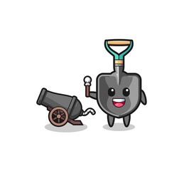cute shovel shoot using cannon