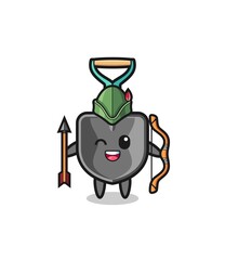 shovel cartoon as medieval archer mascot