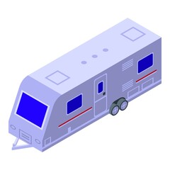 Camper trailer icon isometric vector. Camp caravan