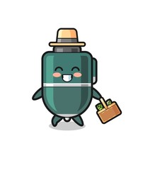 ballpoint pen herbalist character searching a herbal