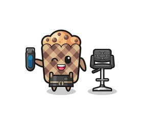 muffin barbershop is holding a trimer