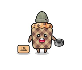 cute muffin beggar cartoon character