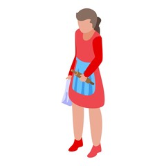 Wife apron icon isometric vector. Mom work
