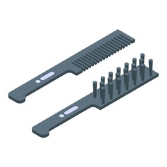 Beard comb icon isometric vector. Hair hipster