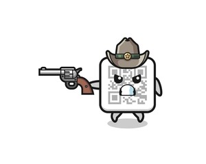 the qr code cowboy shooting with a gun