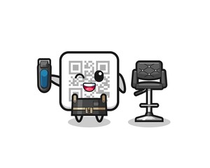 qr code barbershop is holding a trimer