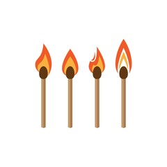 Match burning illustration