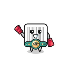 barcode boxer mascot character