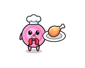 clothing button fried chicken chef cartoon character