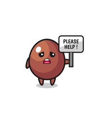 cute chocolate egg hold the please help banner