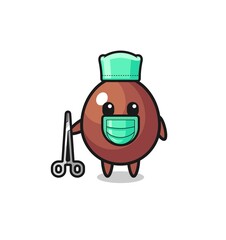 surgeon chocolate egg mascot character