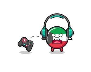 kuwait flag gamer mascot is angry